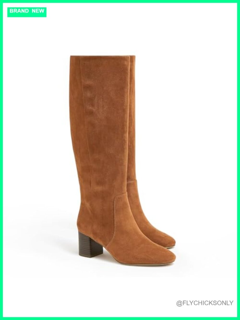 Faux Suede Chunky Heel Knee High Boots Round Toe Side Zipper Tall Boots
